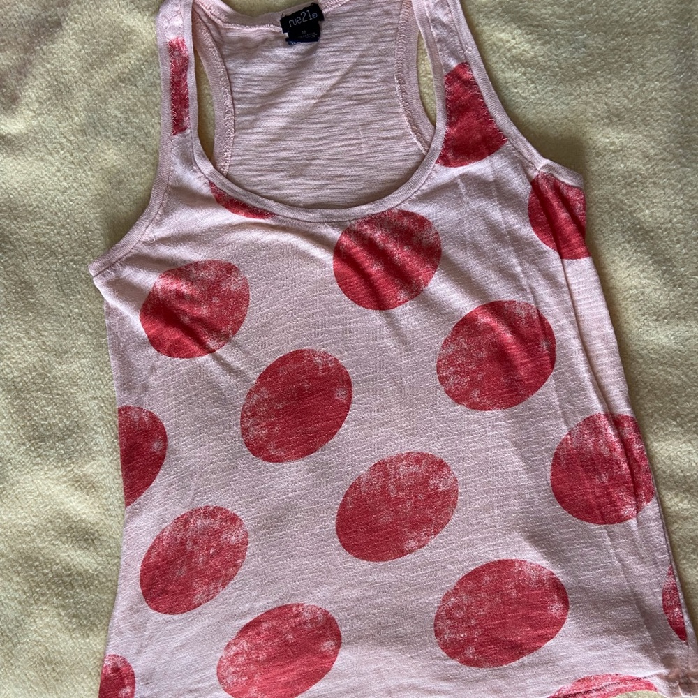 Cute peach polka dot tank